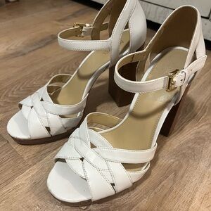 Michael Kors white vintage heels. Beautiful shoes has a few scuff marks